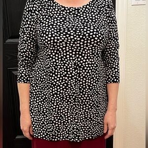 Alfani Black and White Patterned Tunic